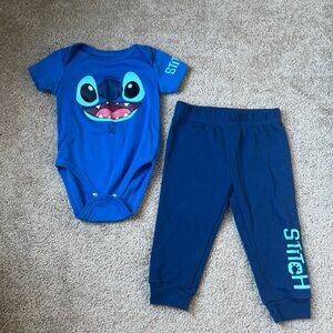 Disney Stitch Blue Bodysuit and Pants Set